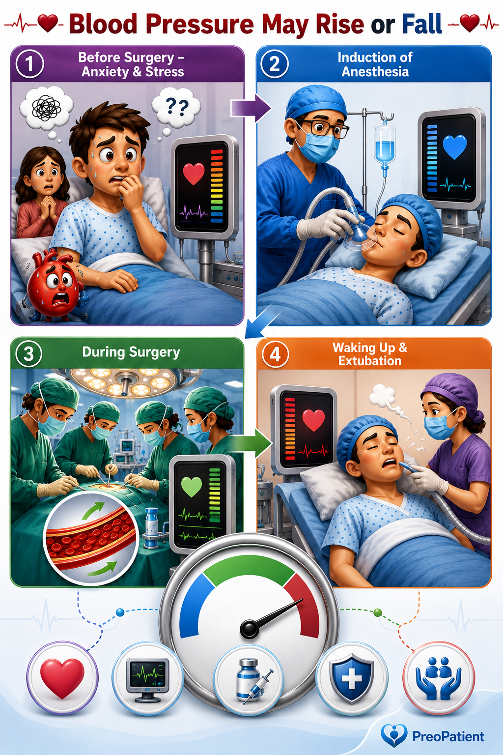 blood pressure rise or fall